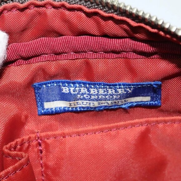 BURBERRY Nova Check Blue Label Shoulder Bag Canvas Brown Silver Auth - Picture 14 of 16